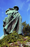 Salem, Massachusetts, USA: cloaked statue of Roger Conan - fishermen leader and town founder - Salem Common - sculptor Henry H. Kitson - photo by D.Forman