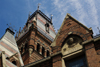 Cambridge, Greater Boston, Massachusetts, USA: Cicero head and roof detail of Memorial Hall, completed in 1868, built in the High Victorian Gothic style - Harvard University - photo by C.Lovell