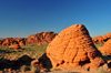 Valley of Fire State Park, Clark County, Nevada, USA: Beehive Rock - domed and striated red sandstone formation weathered by the eroding forces of wind and water - photo by M.Torres