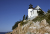 Bass Harbor, Tremont, Maine, USA: the cliffside Bass Harbor Head Lighthouse, built in 1858 on the rocky Atlantic coast - Southern tip of Mount Desert Island, east side of southern entrance to Blue Hill Bay - Acadia National Park - USCG nr 1-2335 - photo by C.Lovell