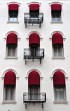 Little Rock, Arkansas, USA: windows and balconies of the Capital Hotel - historic Victorian building - corner of Markham and Louisiana streets - photo by M.Torres