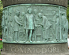 Newport, Rhode Island, USA: Commodore Perry opens Japan to the World - detail of monument - photo by G.Frysinger