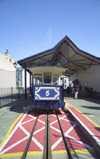 Llandudno, Caernarfonshire, North Wales - train at Victoria Station, Great Orme Tramway - a street running funicular - photo by D.Jackson