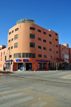 Layoune / El Aaiun, Saguia el-Hamra, Western Sahara: Sahara Line and Maroc Telecom shop - intersection of Blvds el-Kairaouane and 24 Novembre 1975 - photo by M.Torres