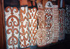 West Papua / Irian Jaya - Agats: tribal shields at the Asmat museum - photo by G.Frysinger